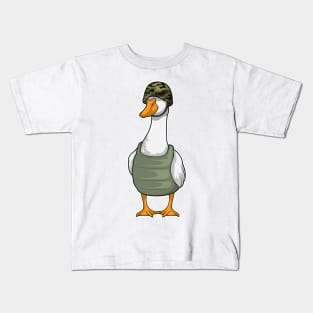 Duck Soldier Helmet Kids T-Shirt